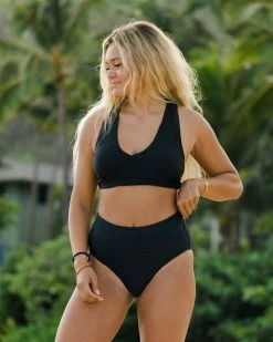 Nani Swimwear Black Switch V Crop