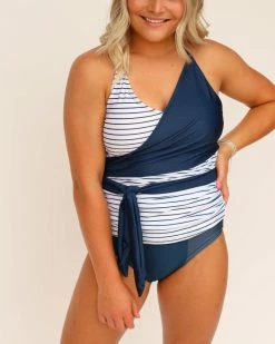 Nani Swimwear Pinstripe Wrap Tie Tankini