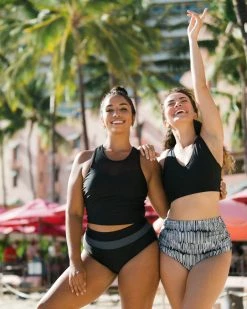 Nani Swimwear Black Mesh Racerback Crop