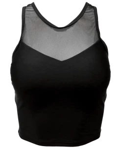 Nani Swimwear Black Mesh Racerback Crop
