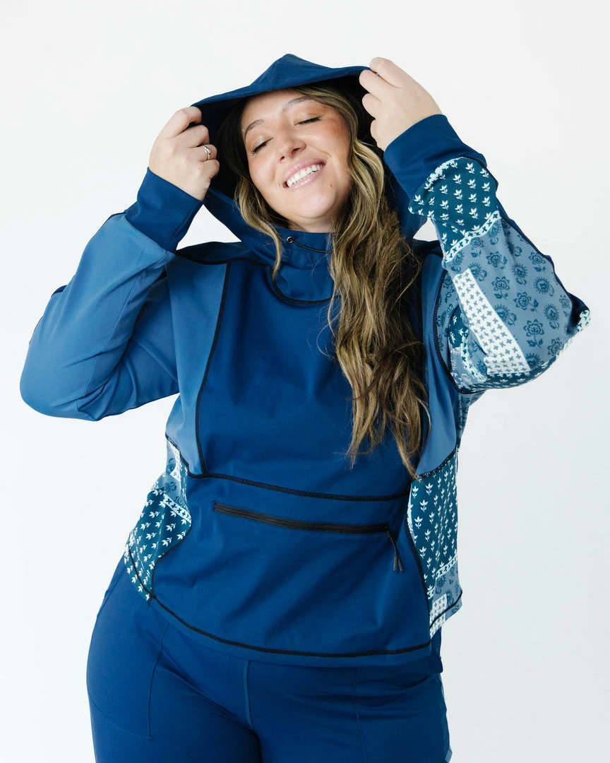 Nani Swimwear Denim Patchwork Downtown Hoodie Active 9 Nani Swimwear Denim Patchwork Downtown Hoodie Active