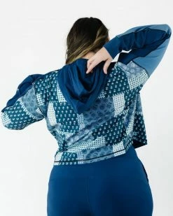 Nani Swimwear Denim Patchwork Downtown Hoodie Active 21 Nani Swimwear Denim Patchwork Downtown Hoodie Active