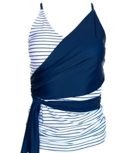 Nani Swimwear Pinstripe Wrap Tie Tankini 11 Nani Swimwear Pinstripe Wrap Tie Tankini