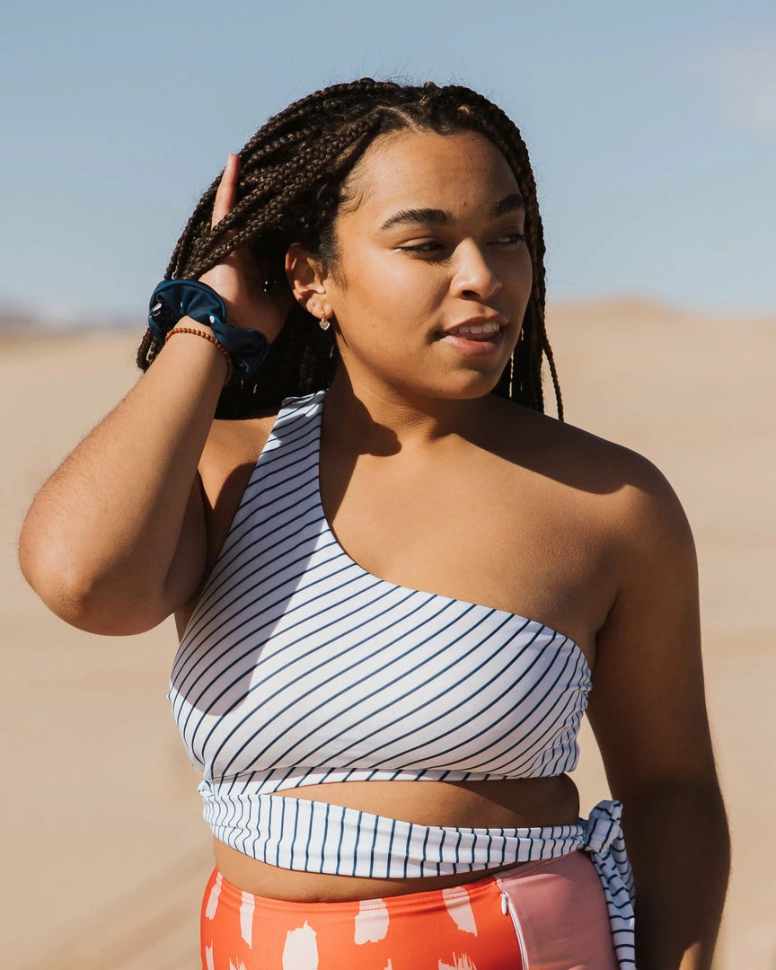 Nani Swimwear Pinstripe One Shoulder Crop 11 Nani Swimwear Pinstripe One Shoulder Crop