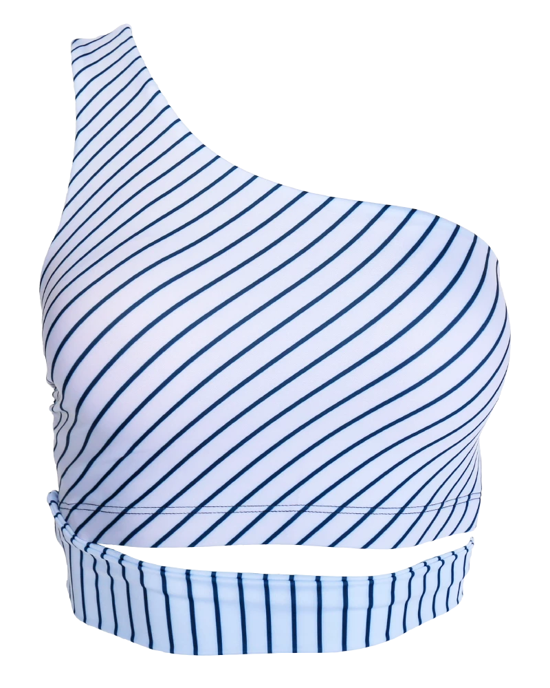 Nani Swimwear Pinstripe One Shoulder Crop 6 Nani Swimwear Pinstripe One Shoulder Crop