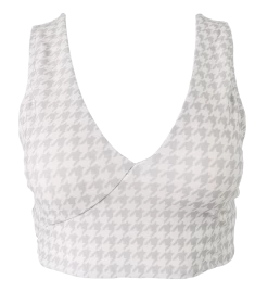 Nani Swimwear Gray Houndstooth Switch V Crop