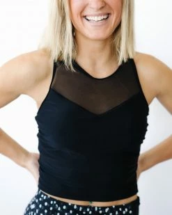 Nani Swimwear Black Mesh Racerback Crop