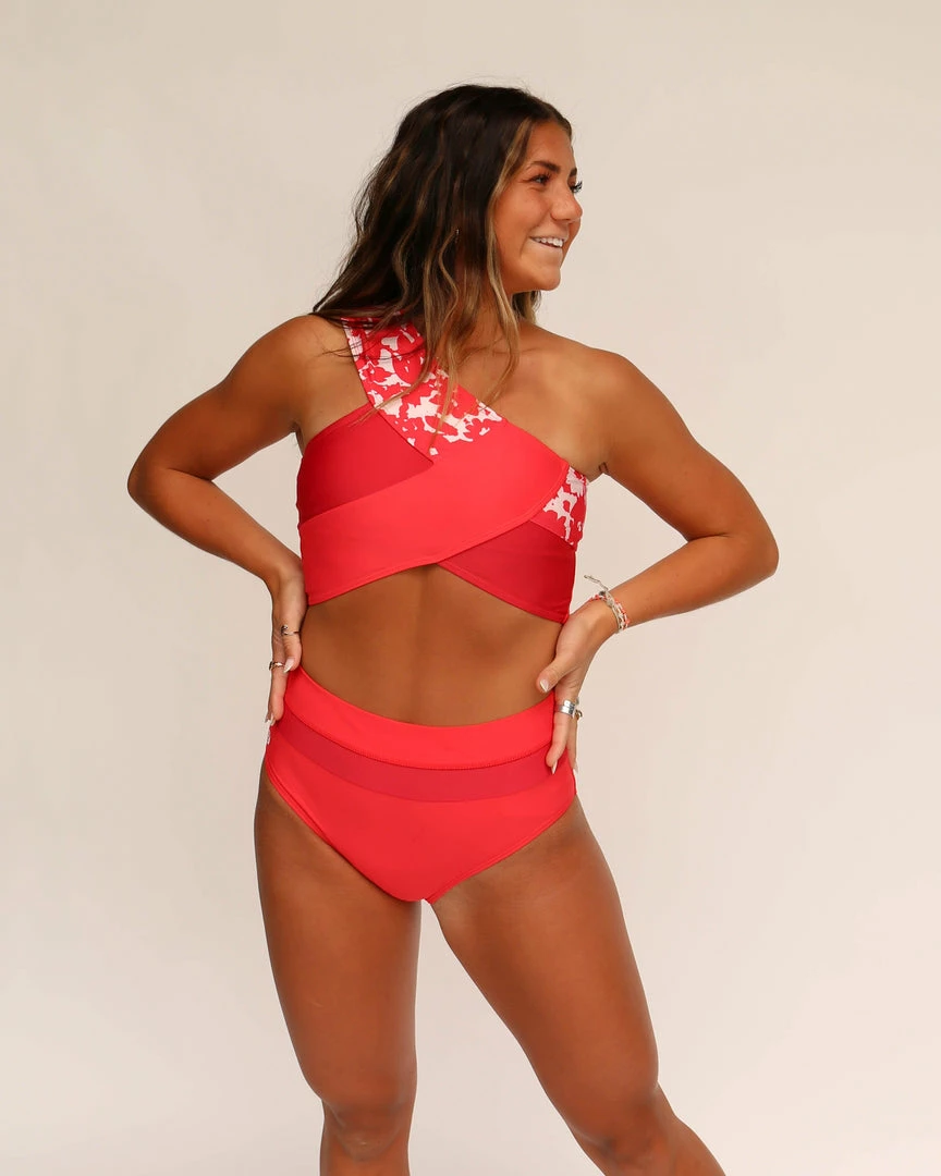 Nani Swimwear Leilani Red Colorblock Bottom 3 Nani Swimwear Leilani Red Colorblock Bottom