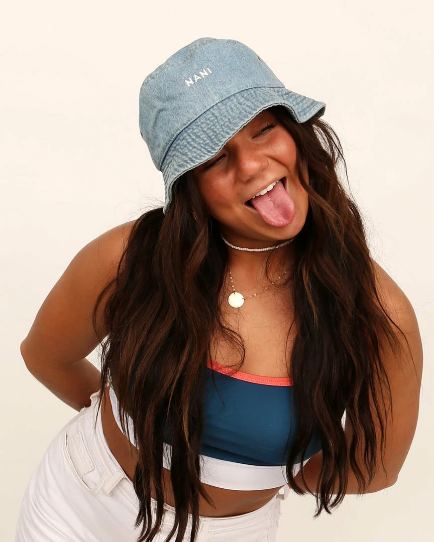 Nani Swimwear Denim White Nani Bucket Hat 4 Nani Swimwear Denim White Nani Bucket Hat